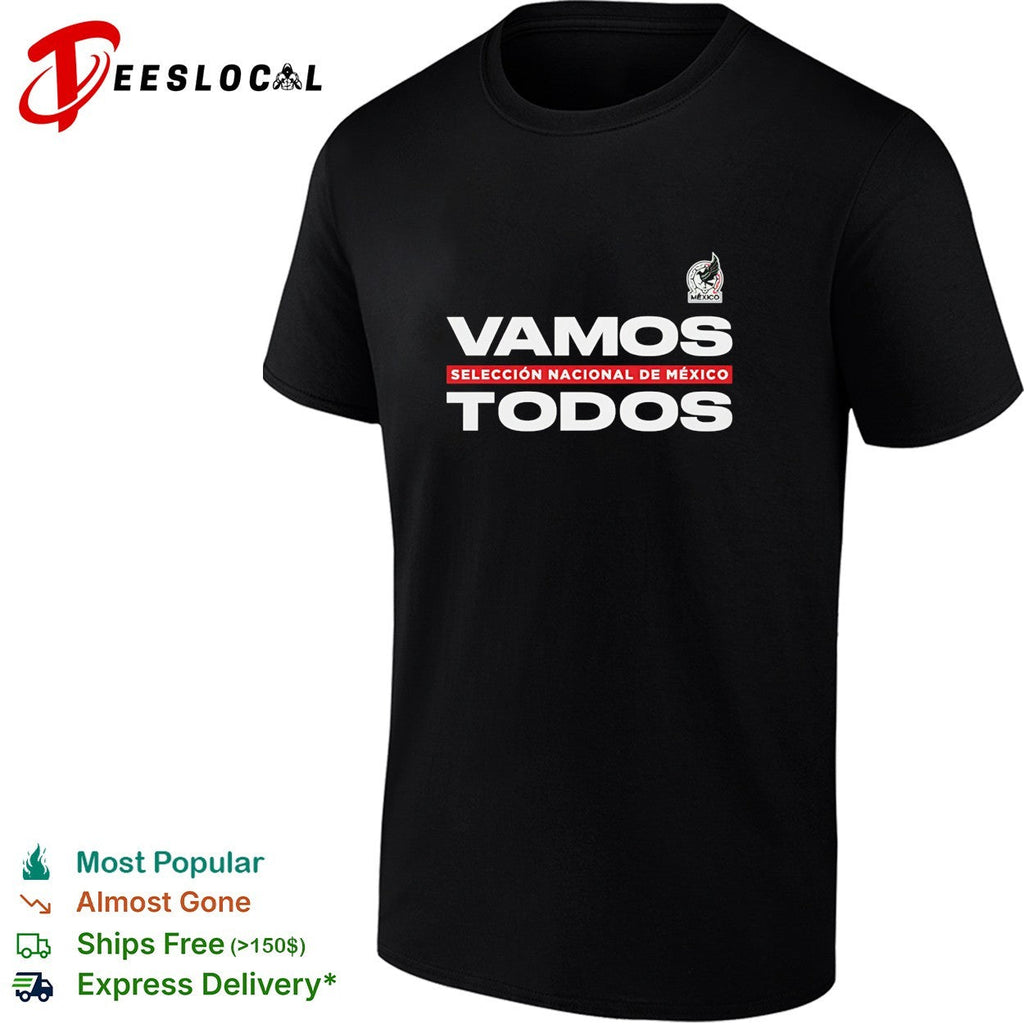 Vamos todos Mexico Seleccion Nacional black red bold shirt Unisex