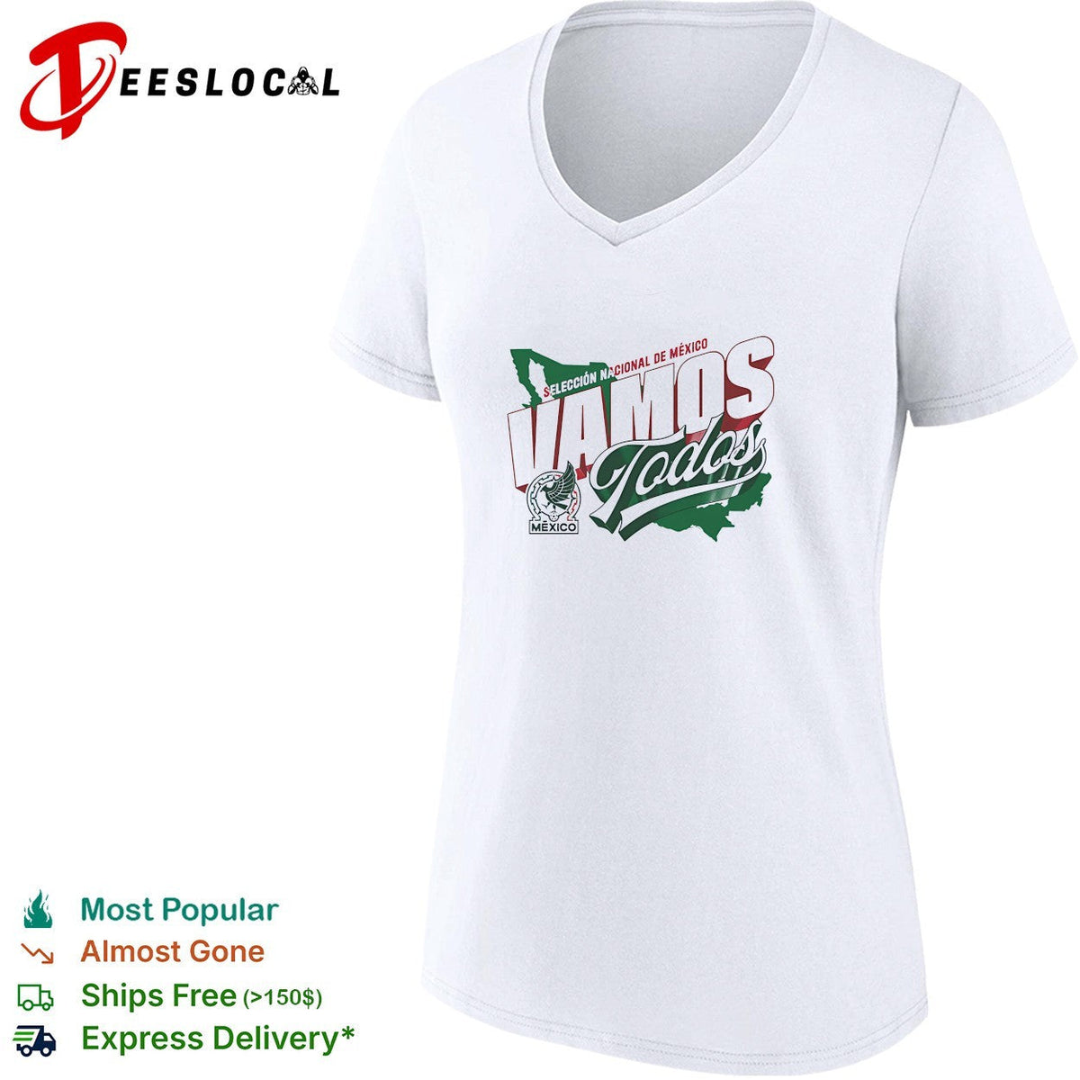 Vamos todos Mexico Seleccion Nacional white map version shirt Unisex