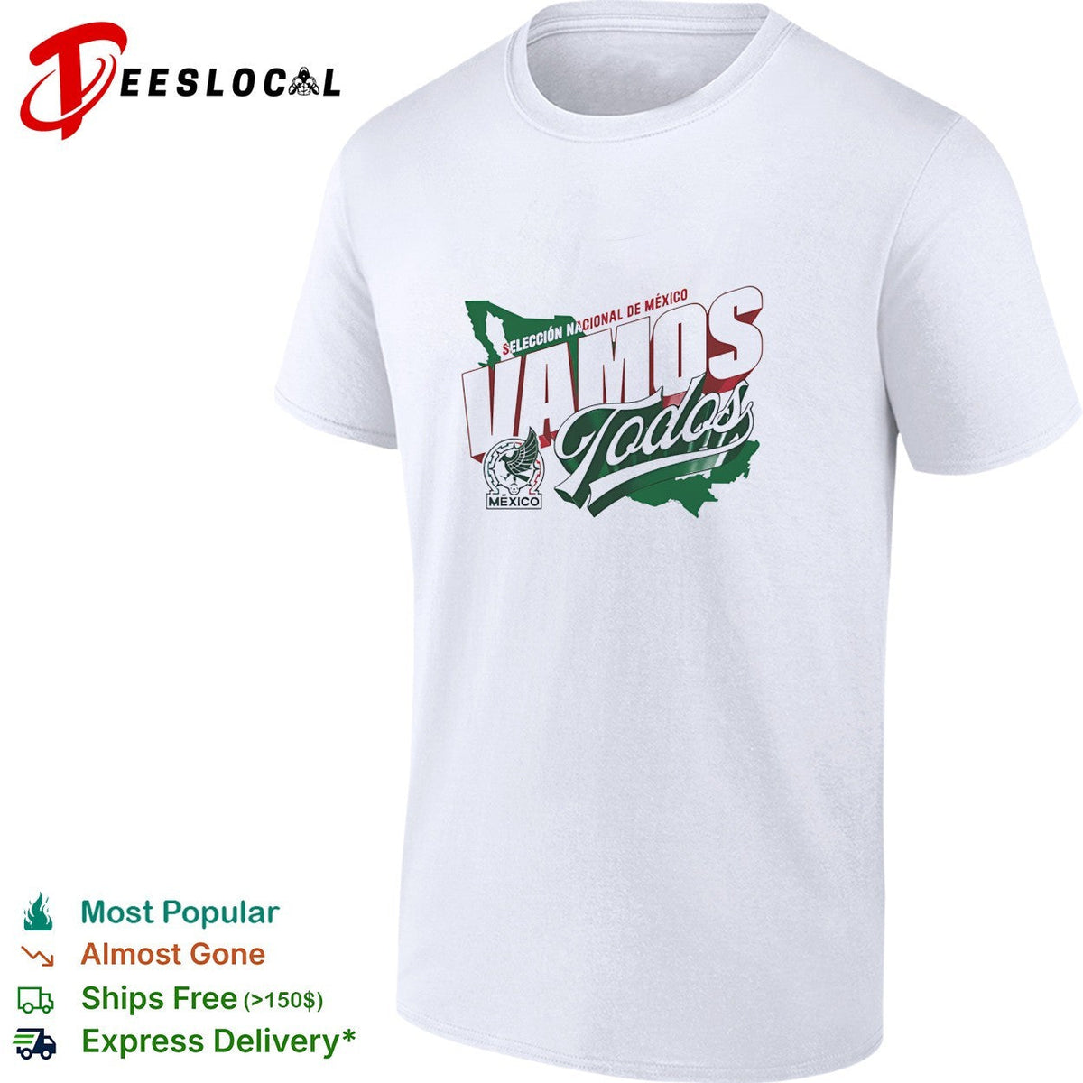 Vamos todos Mexico Seleccion Nacional white map version shirt Unisex