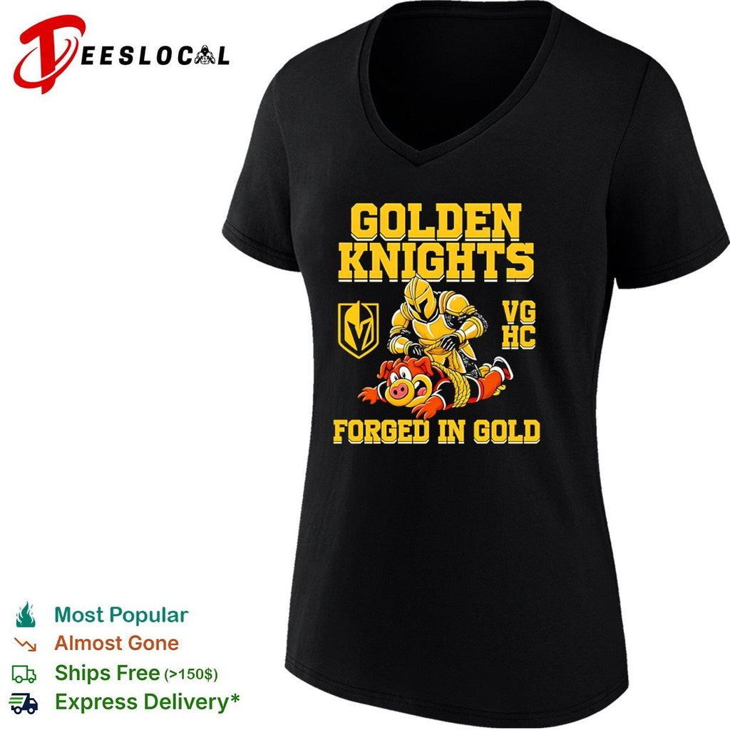 Vegas Golden Knights VG HC forged in gold wrestling pig shirt Unisex