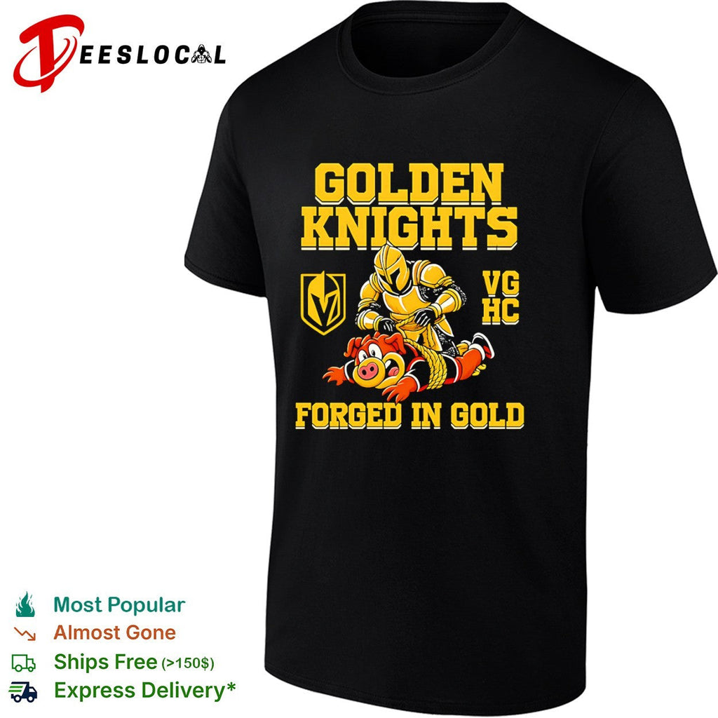 Vegas Golden Knights VG HC forged in gold wrestling pig shirt Unisex