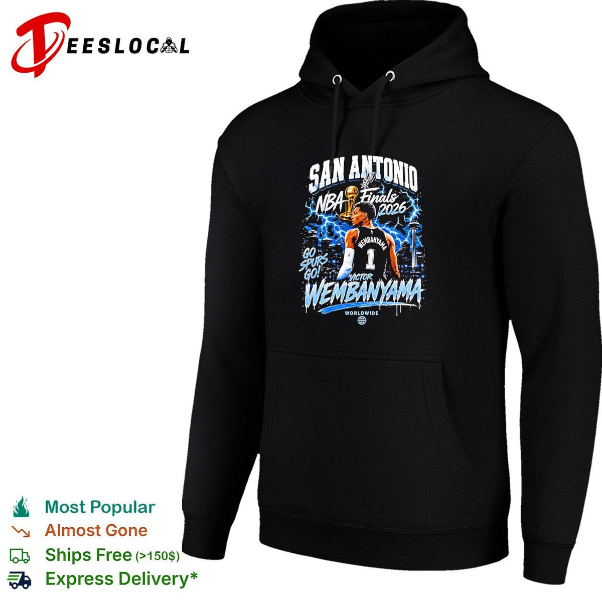 Victor Wembanyama San Antonio Spurs Basketball NBA Finals 2026 lightning graphic shirt Unisex