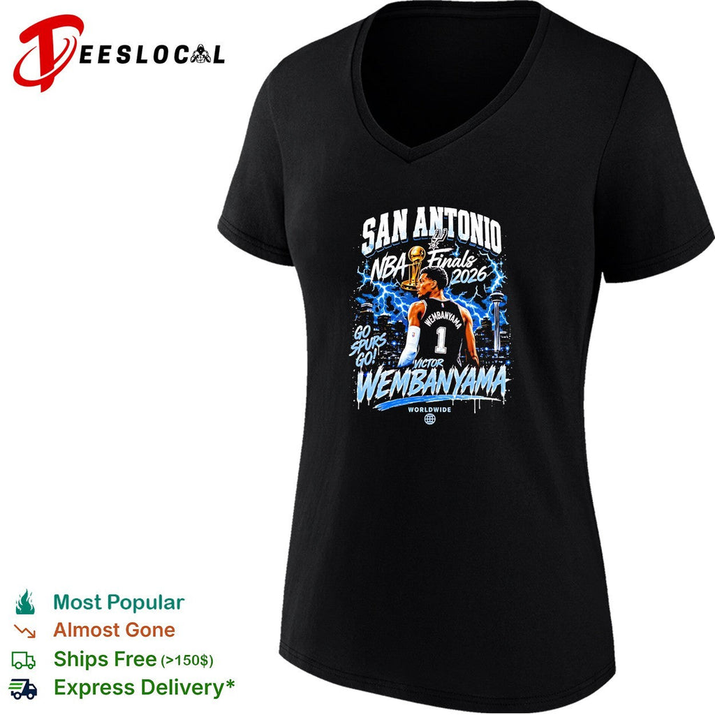 Victor Wembanyama San Antonio Spurs Basketball NBA Finals 2026 lightning graphic shirt Unisex
