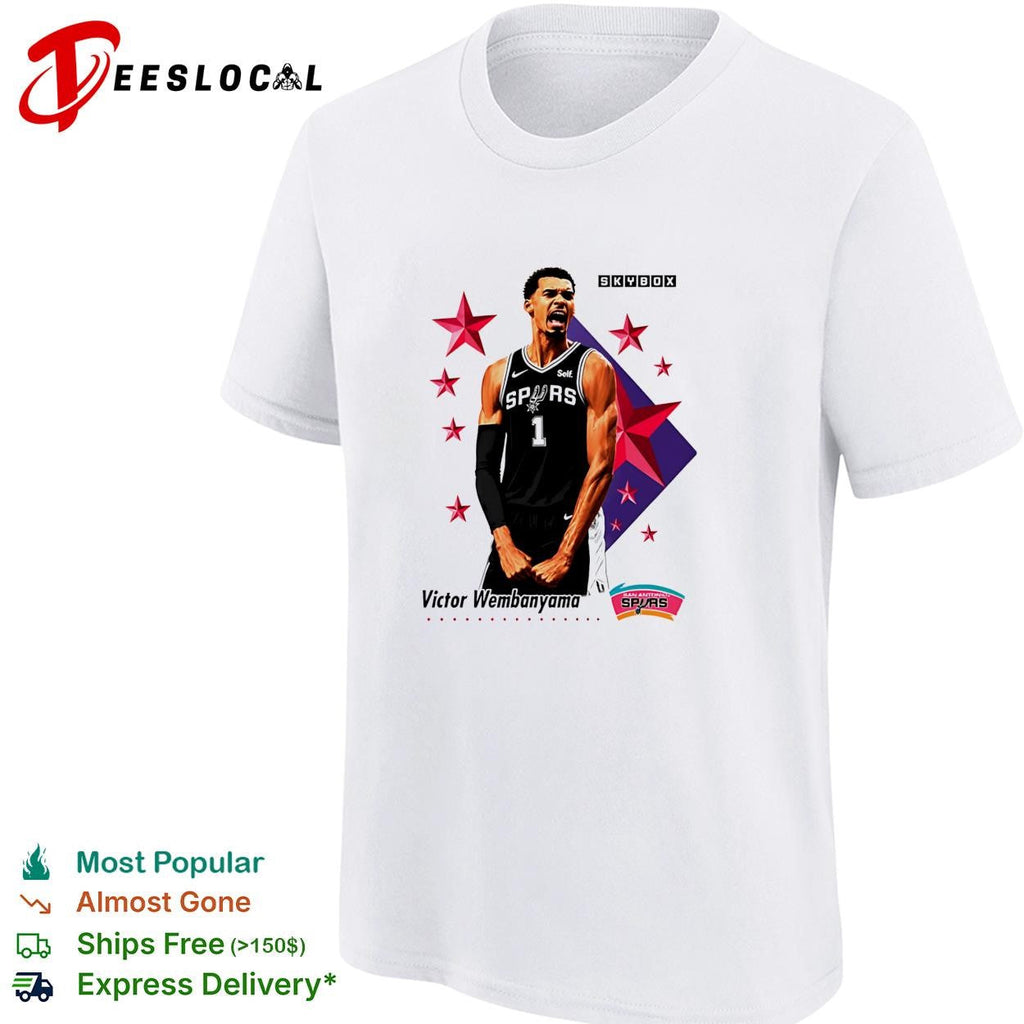 Victor Wembanyama San Antonio Spurs Skybox Vintage Retro Basketball shirt Unisex