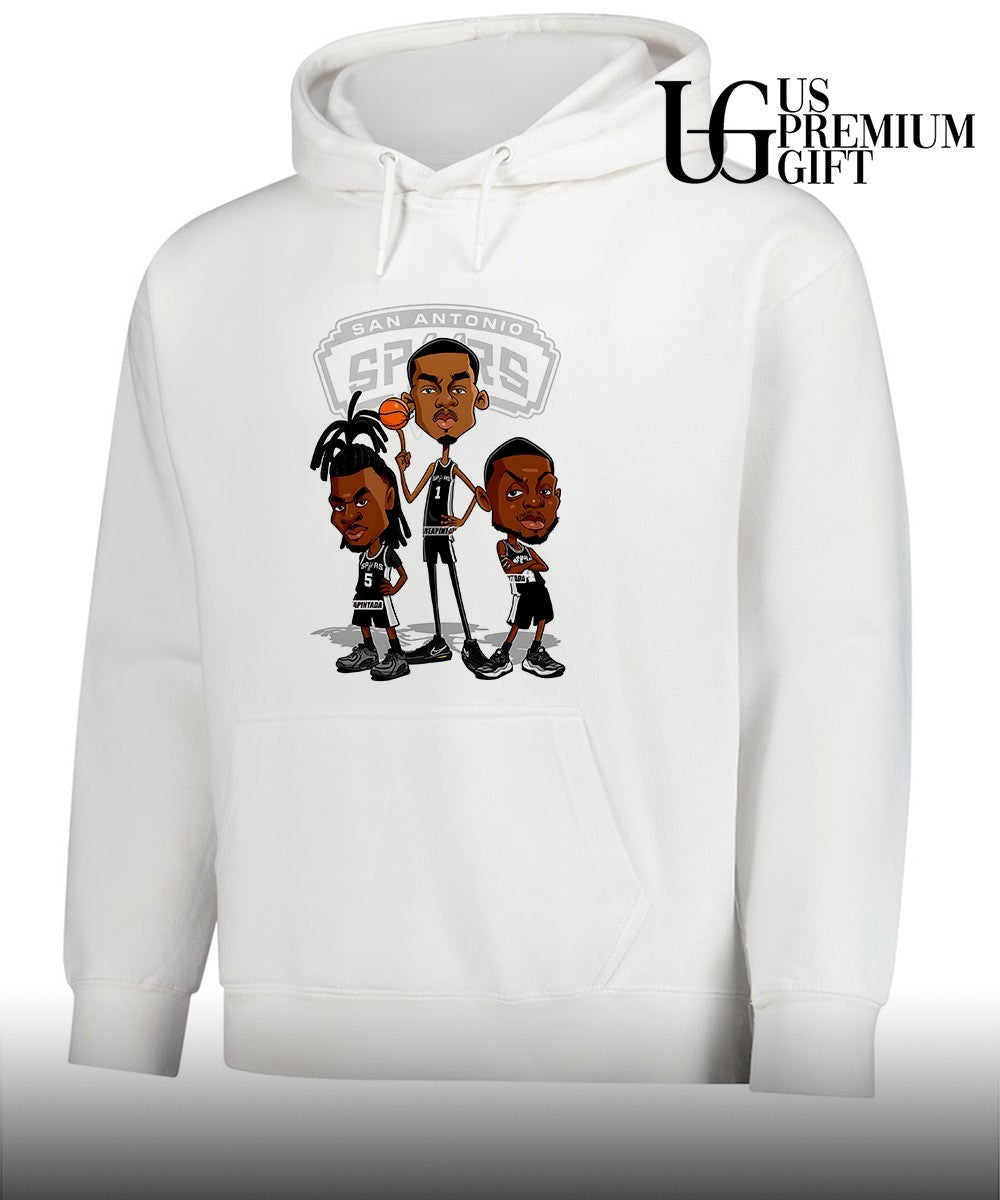 Victor Wembanyama Stephon Castle and De’Aaron Fox San Antonio Spurs NBA caricature shirt Unisex