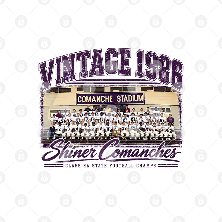 Vintage 1986 State Champions Shiner Comanches T Shirt