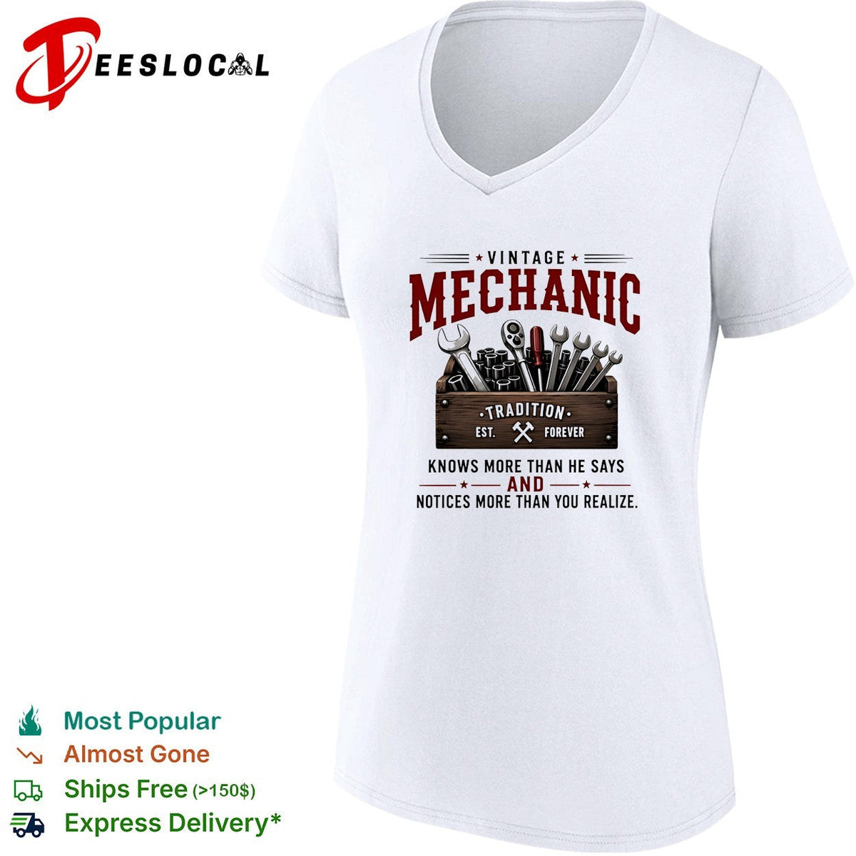 Vintage mechanic knows more than he says and notices more than you realize shirt Unisex