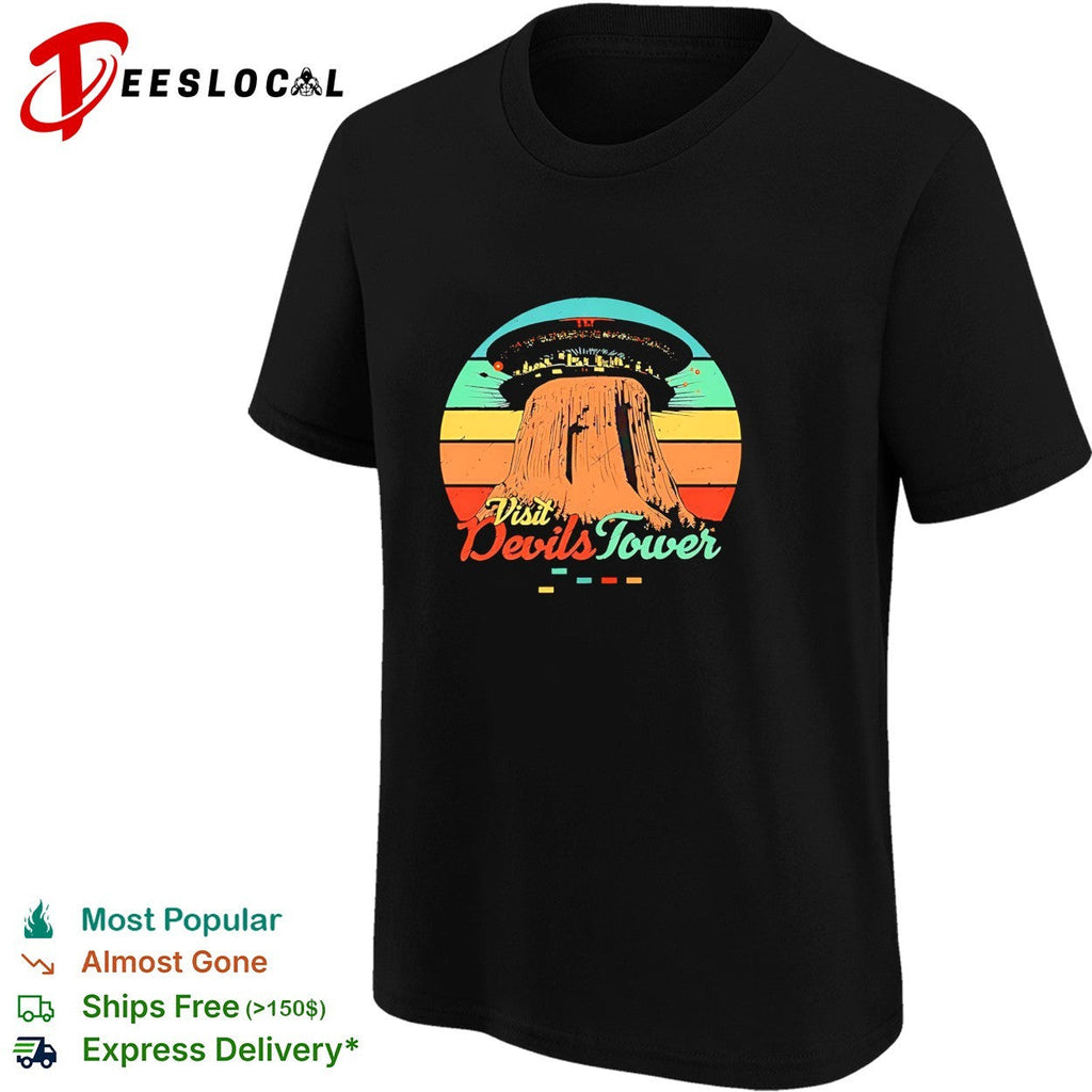Visit Devils Tower UFO retro shirt Unisex