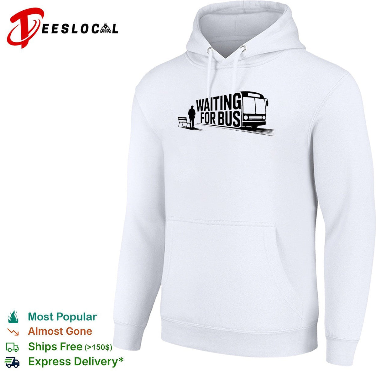 Waiting for bus public transport minimalist typography shirt Unisex