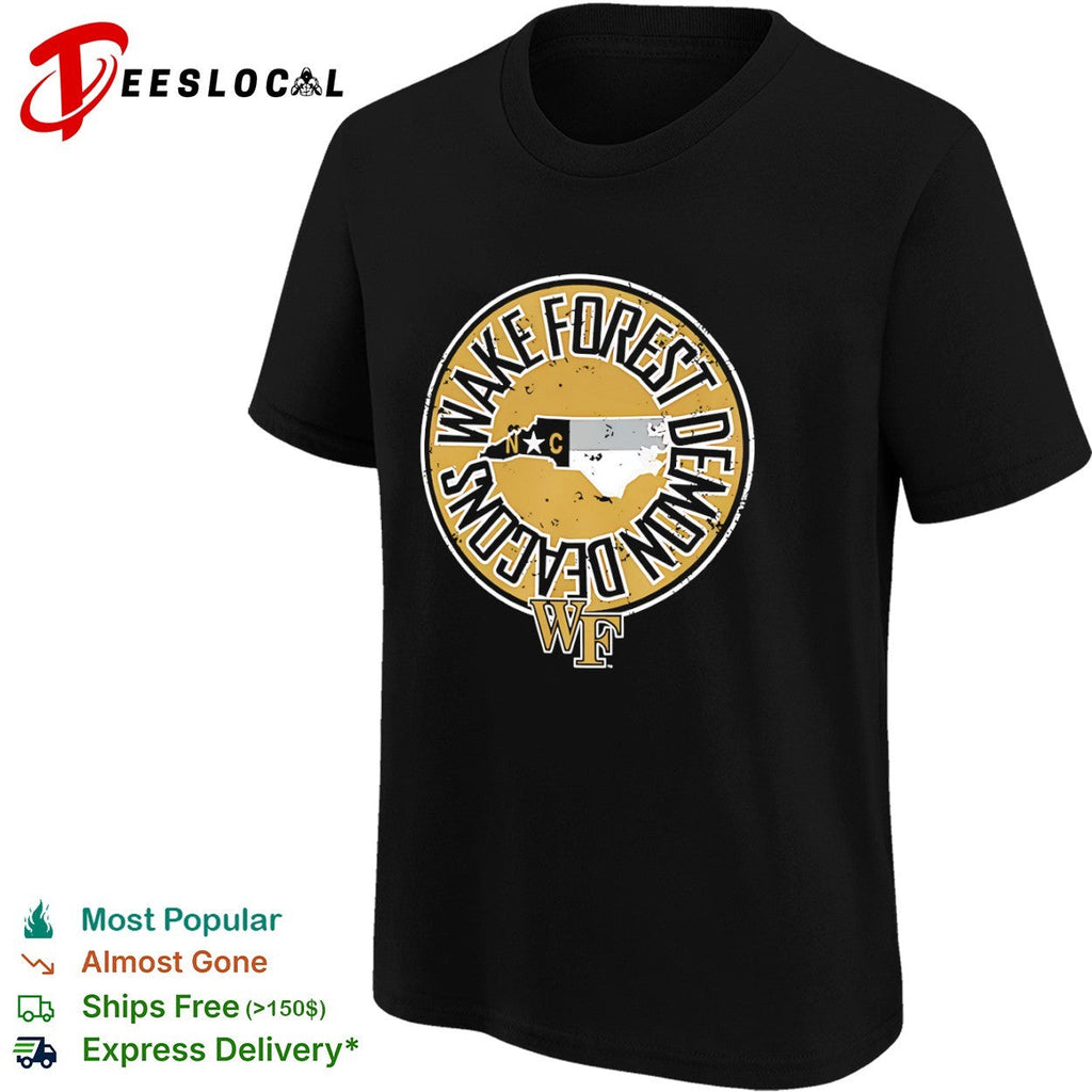 Wake Forest Demon Deacons North Carolina Map Logo WF shirt Unisex
