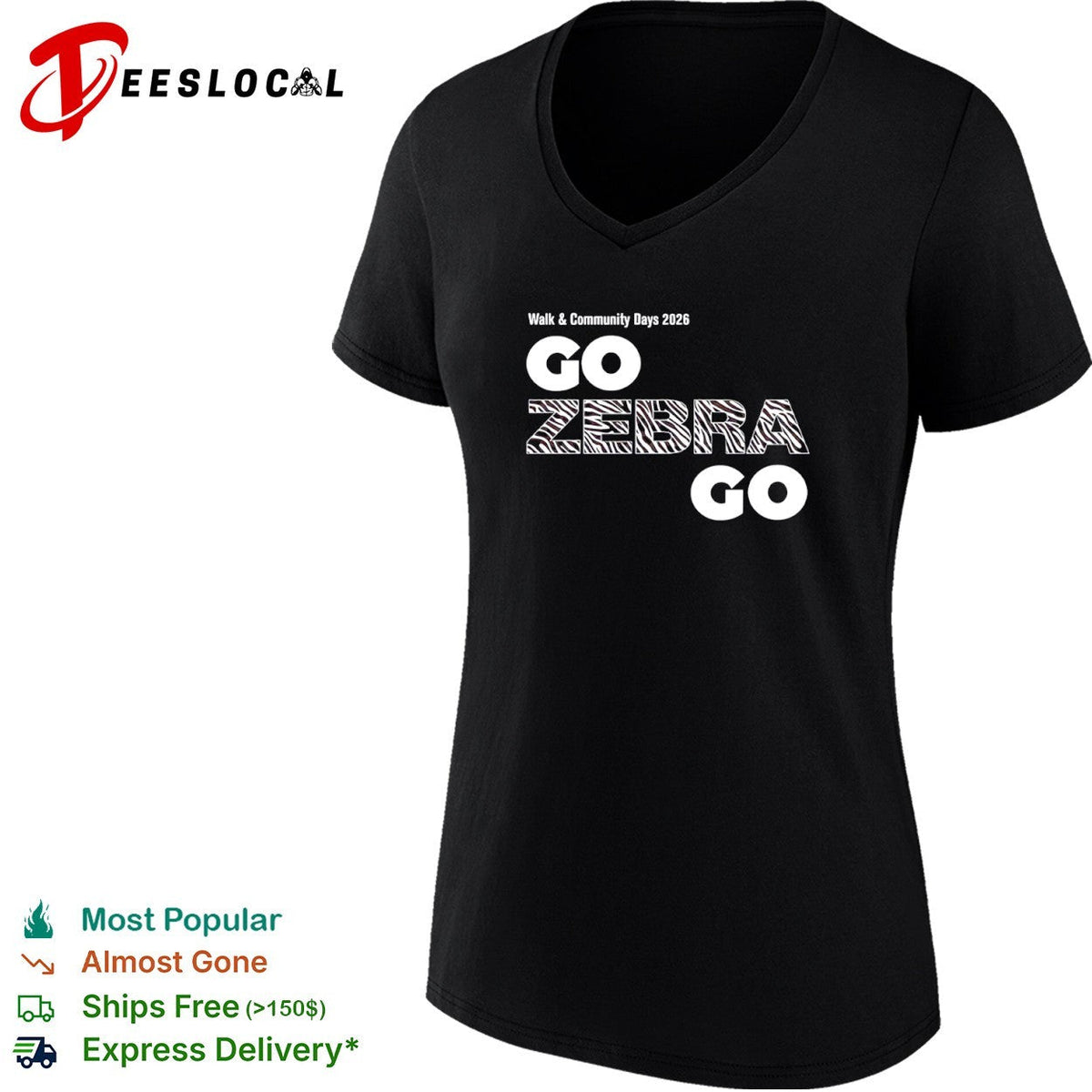 Walk community days 2026 go zebra go animal print shirt Unisex
