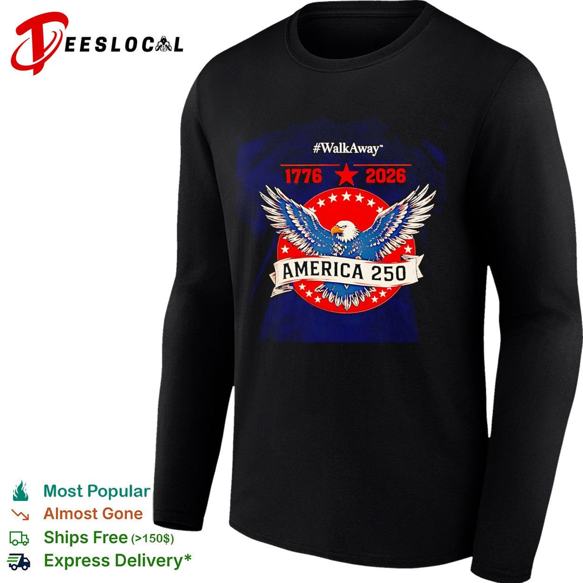 WalkAway America 250 1776 2026 Patriotic Eagle vintage shirt Unisex