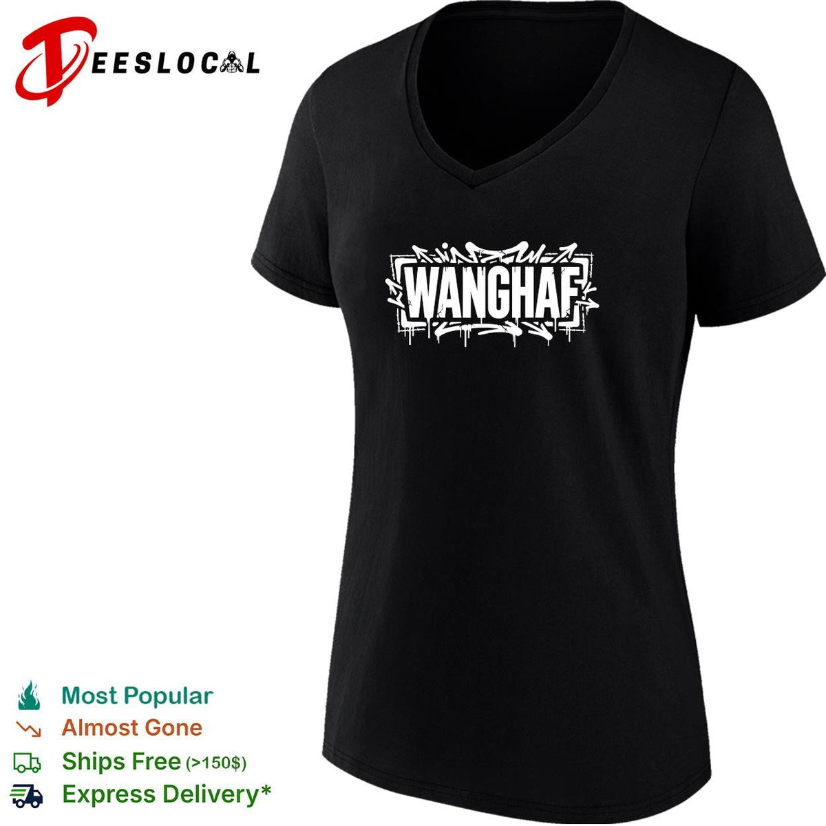 Wanghaf graffiti style bold text graphic shirt Unisex