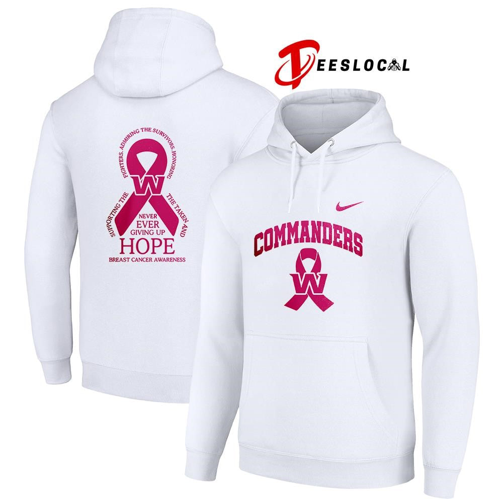 Washington Commanders never ever giving up hope breast cancer awareness shirt Unisex