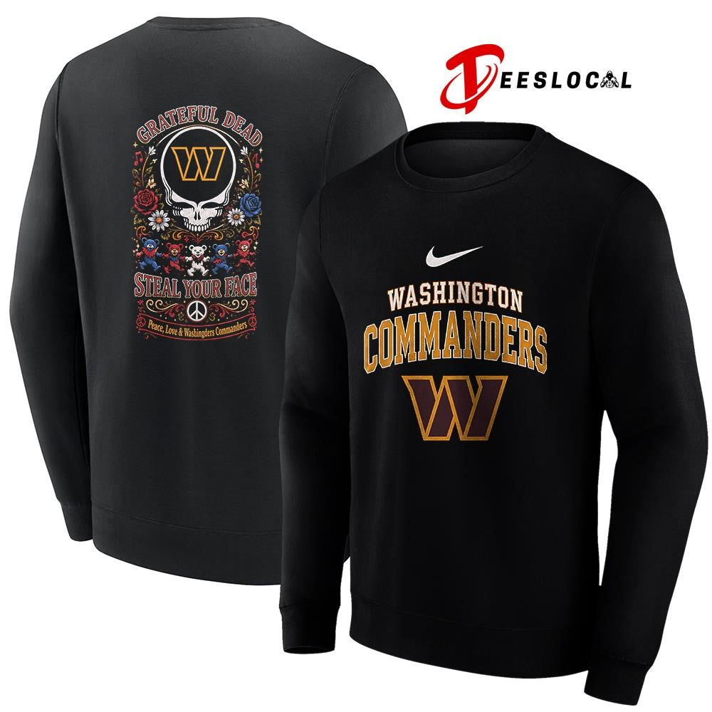 Washington Commanders x Grateful Dead steal your face peace love logo shirt Unisex