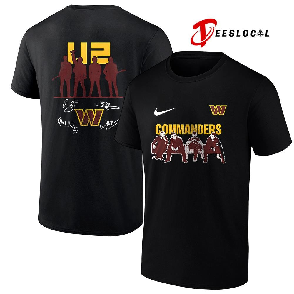 Washington Commanders x U2 band signature silhouette shirt Unisex