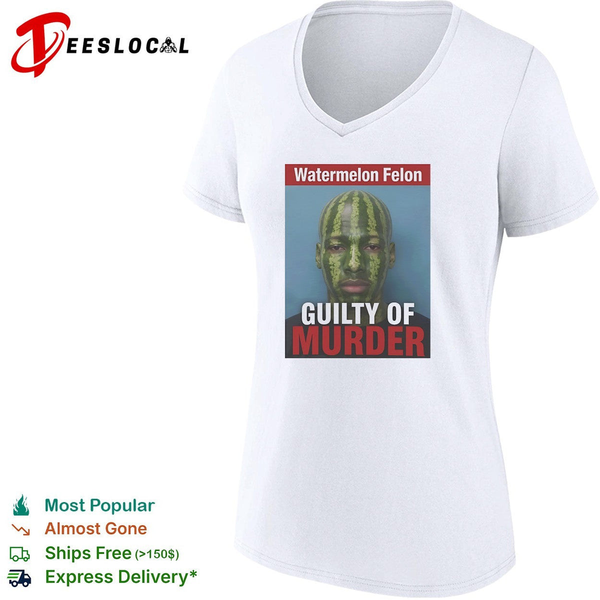 Watermelon Felon Guilty of murder mugshot meme shirt Unisex