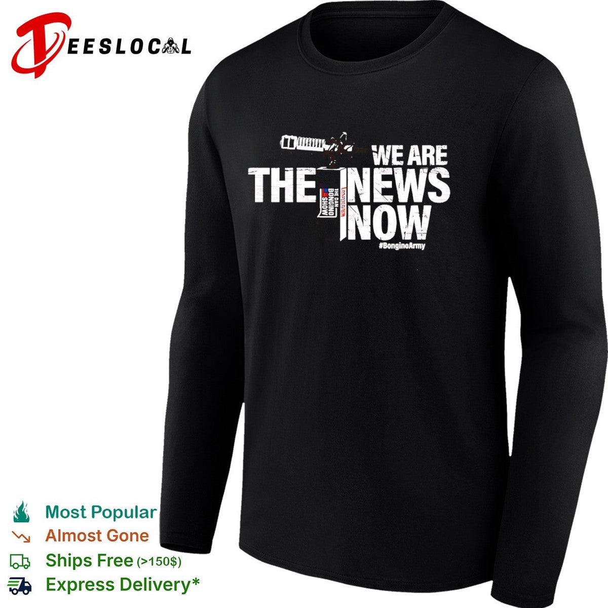 We are the news now the dan bongino show bongino army podcast radio logo shirt Unisex