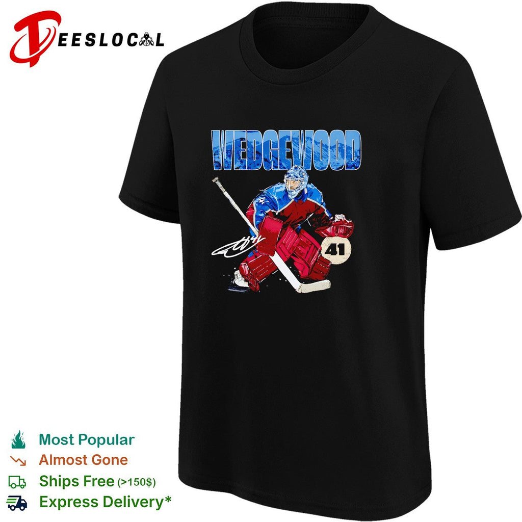 Wedgewood Colorado Avalanche goalie number 41 hockey illustration shirt Unisex