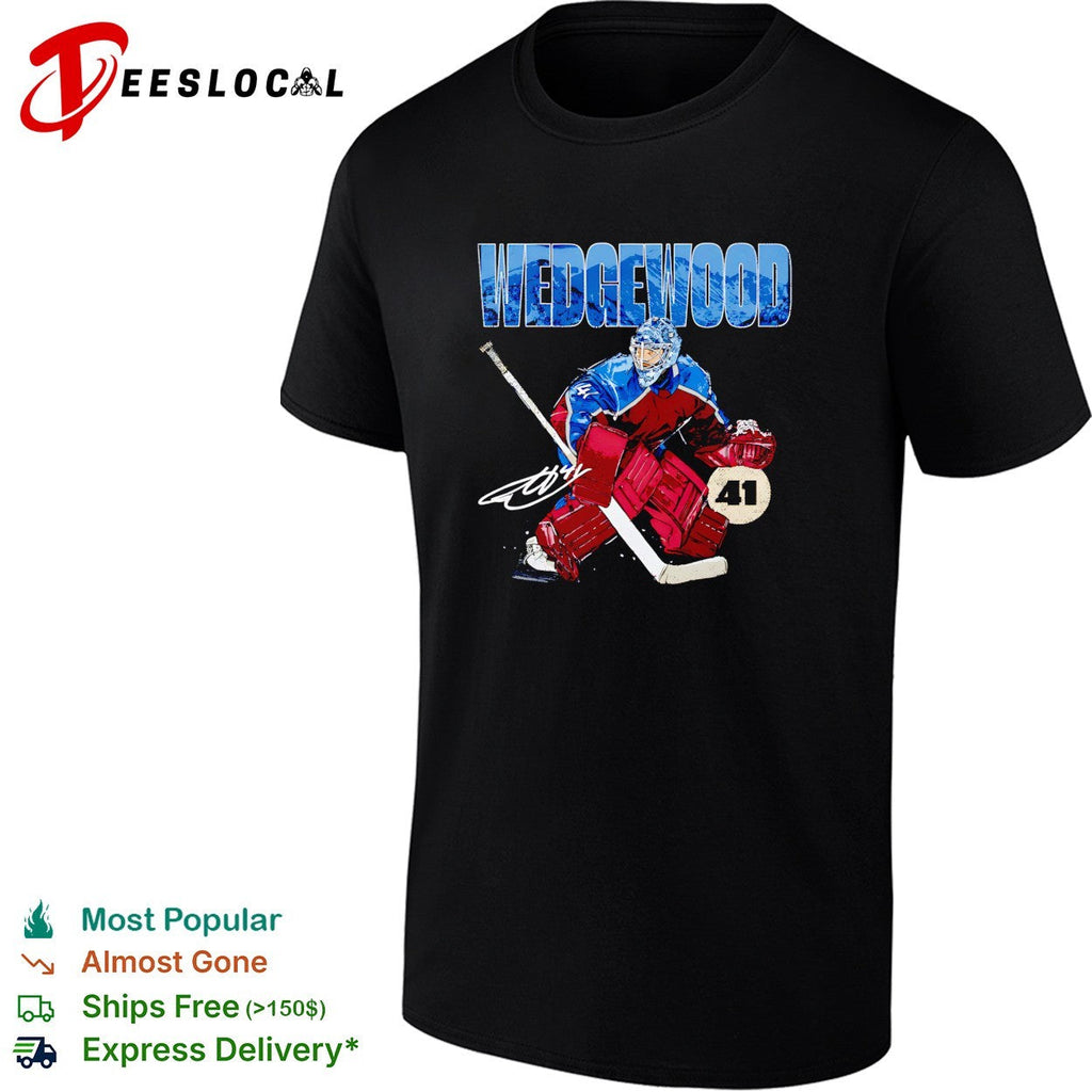 Wedgewood Colorado Avalanche goalie number 41 hockey illustration shirt Unisex