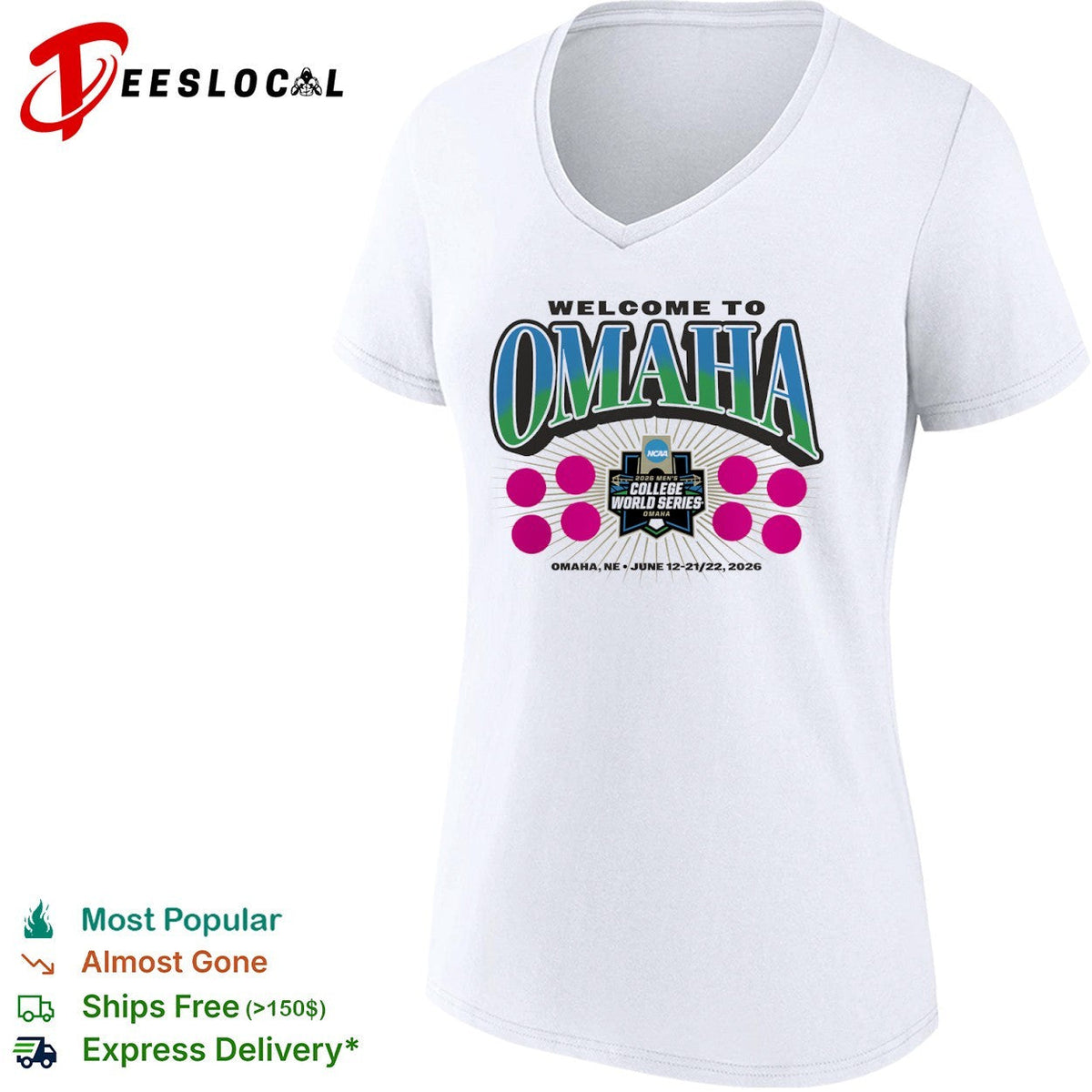 Welcome to Omaha 2026 Mens College World Series NCAA Baseball Tournament shirt Unisex