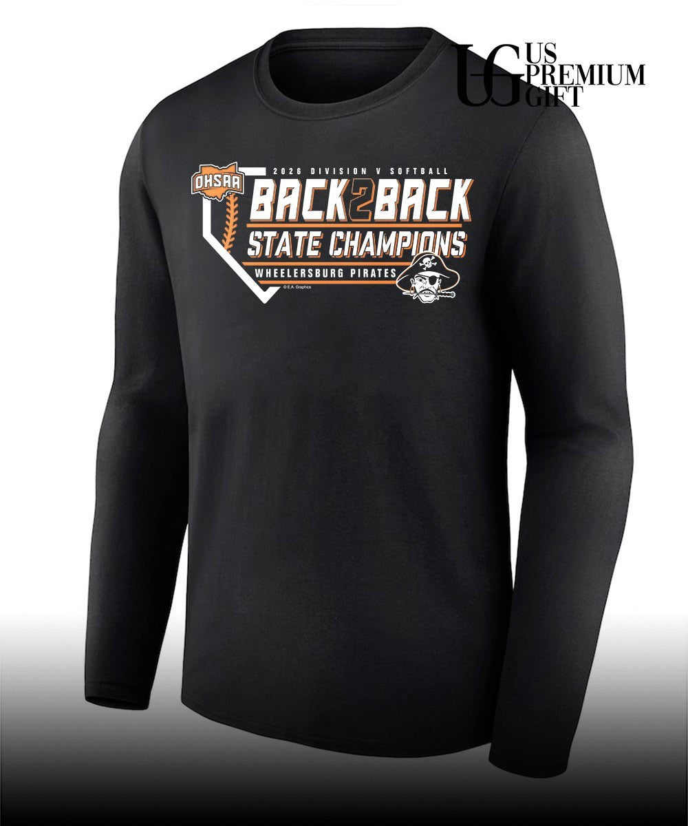 Wheelersburg Pirates 2026 OHSAA Division V Softball Back2Back State Champions shirt Unisex