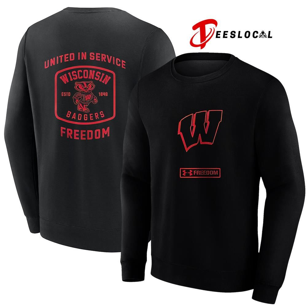 Wisconsin Badgers x Charlie Kirk United in service freedom graphic shirt Unisex