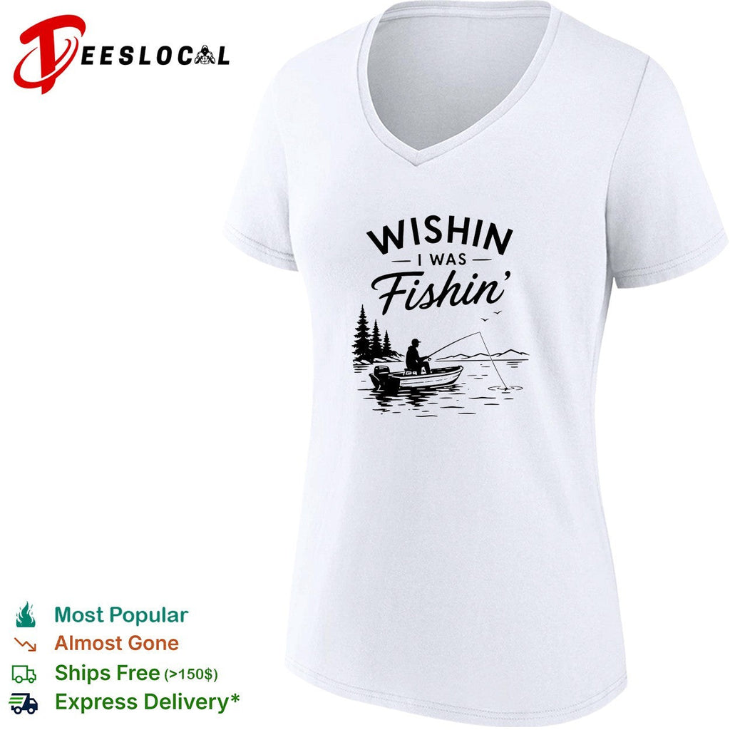 Wishin I was fishin’ alone shirt Unisex