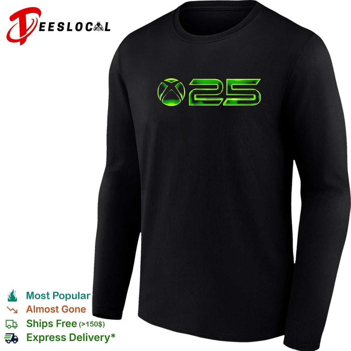 Xbox 25th anniversary logo green graphic shirt Unisex