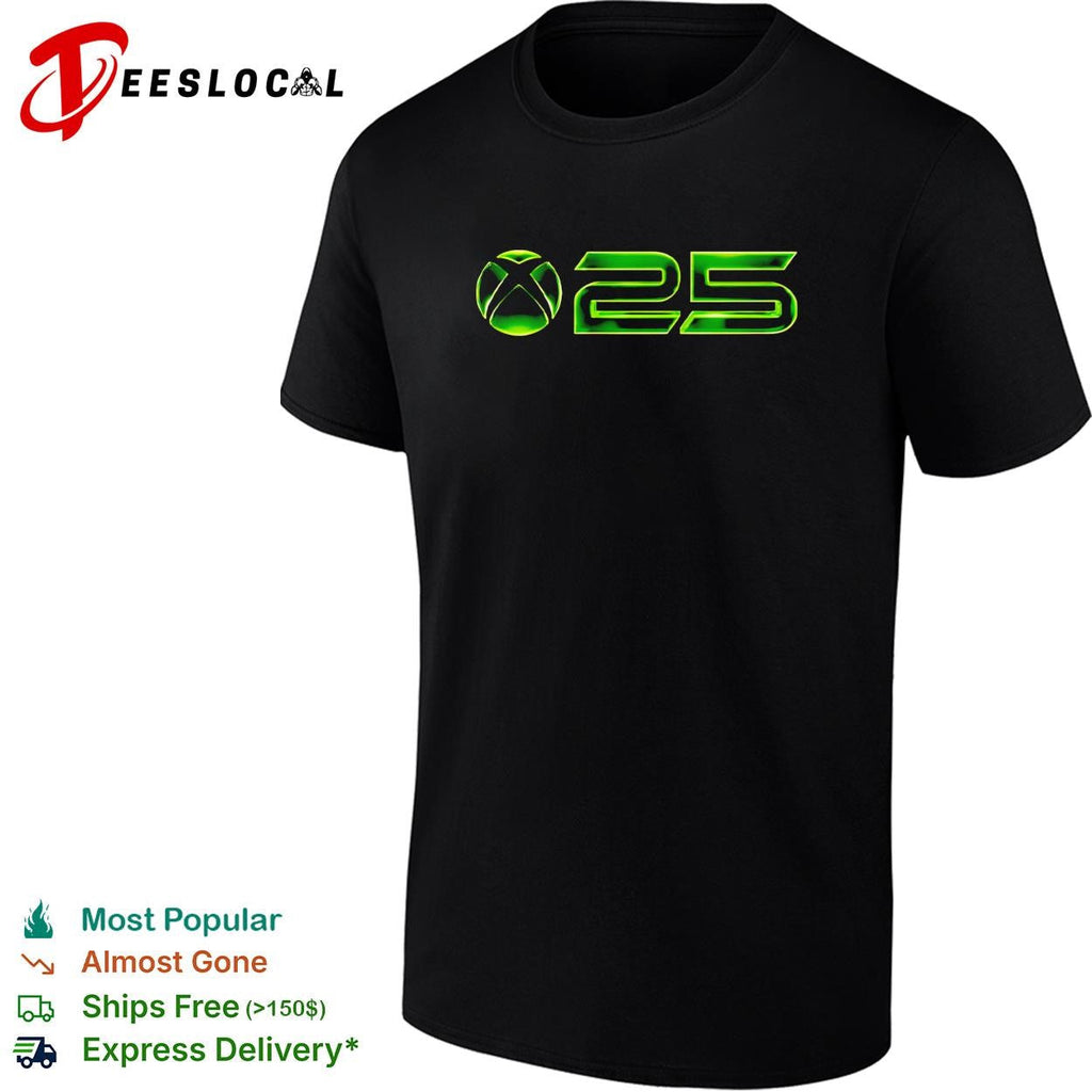 Xbox 25th anniversary logo green graphic shirt Unisex