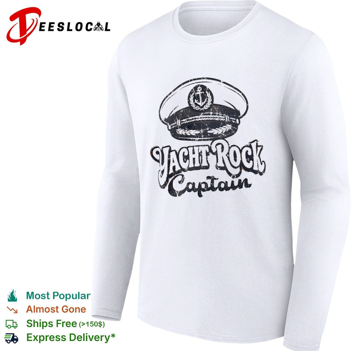 Yacht Rock Captain anchor hat emblem nautical music shirt Unisex