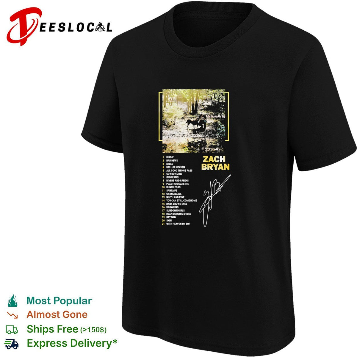 Zach Bryan album tracklist horse silhouette night sky cover art shirt Unisex