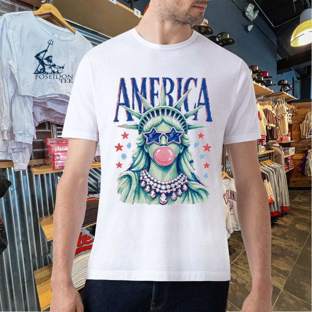 America Statue Of Liberty Blowing Bubble Gum 4th Of July Unisex