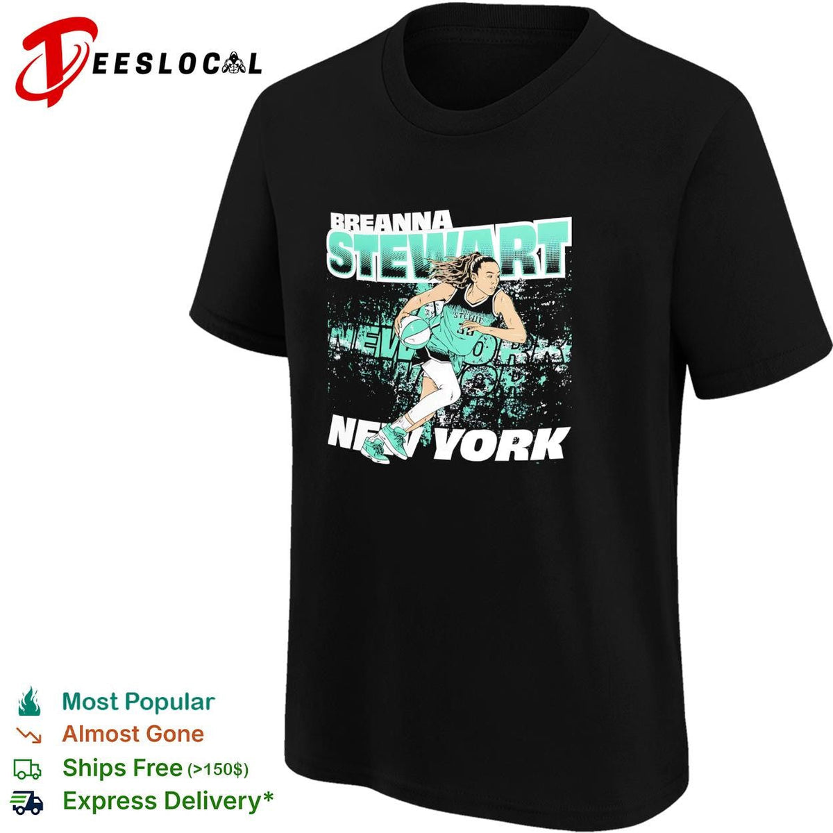 Breanna Stewart number 30 New York Liberty basketball action poster shirt Unisex