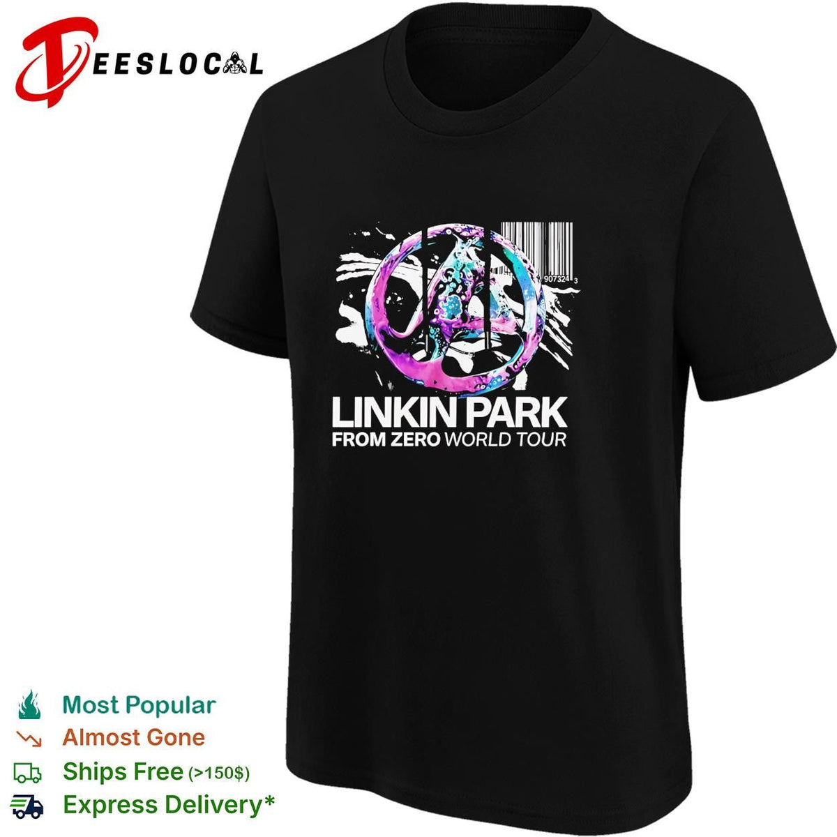 Linkin Park From Zero world tour paint splatter peace sign logo graphic shirt Unisex
