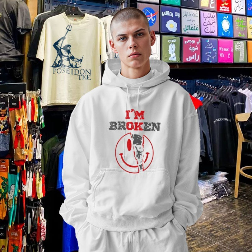 Confused Smile I’m Broken Invisible Illness I’m Ok Broken Unisex