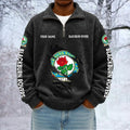Blackburn Rovers Custom Name Quarter Zip Pullover Sweatshirt - Multicolor