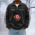 Dynamo Dresden Custom Name Quarter Zip Pullover Sweatshirt - Multicolor
