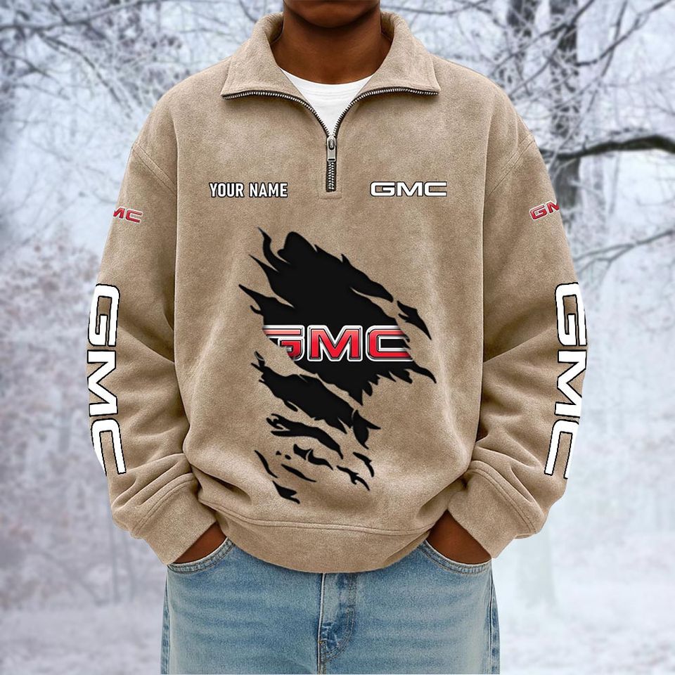 GMC Custom Name Quarter Zip Pullover Sweatshirt - Multicolor