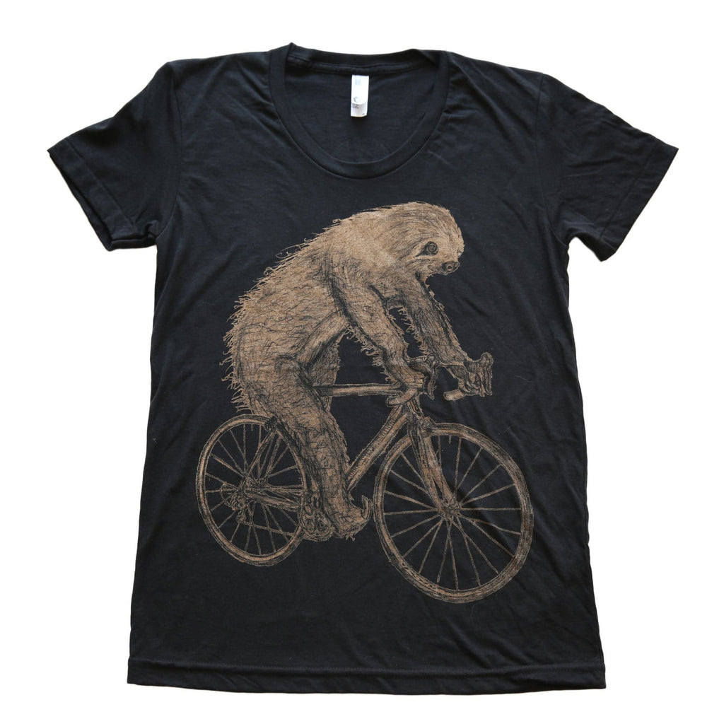 Sloth Bicycle Hand-Screened Tri-Blend Tee Unisex