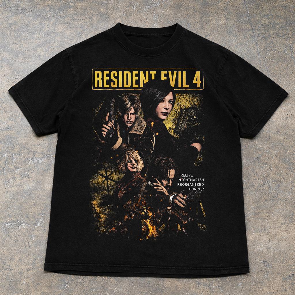 Resident Evil Leon Kennedy Ada Wong Horror Game Streetwear Tee