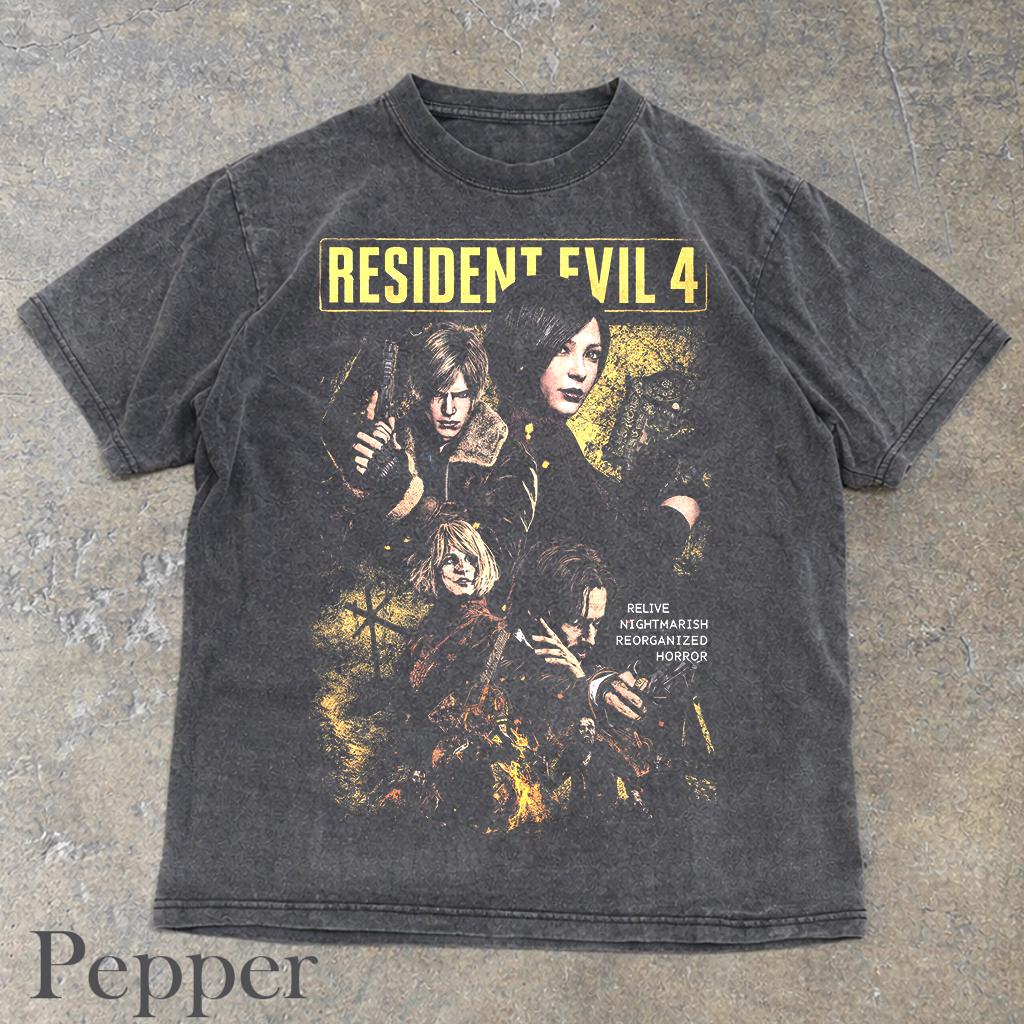 Resident Evil Leon Kennedy Ada Wong Horror Game Streetwear Tee