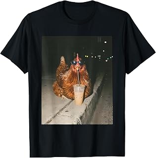 Chicken Drinking Iced Coffee Unisex