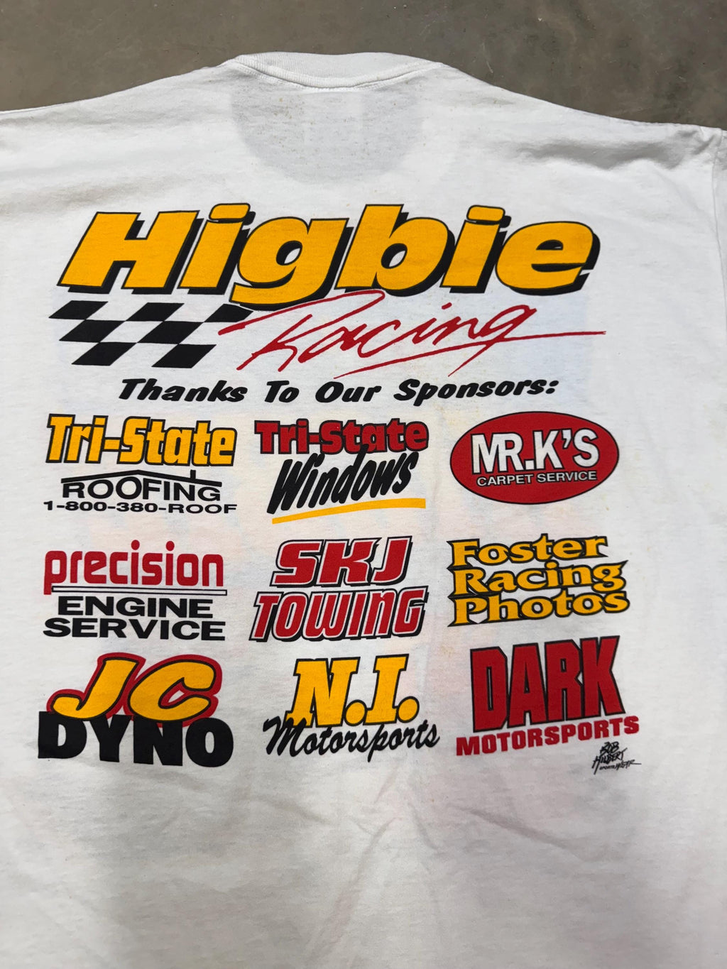 Vintage 90s Jerry Higbie 97 Higbie Racing Modified Racing Tee Xl