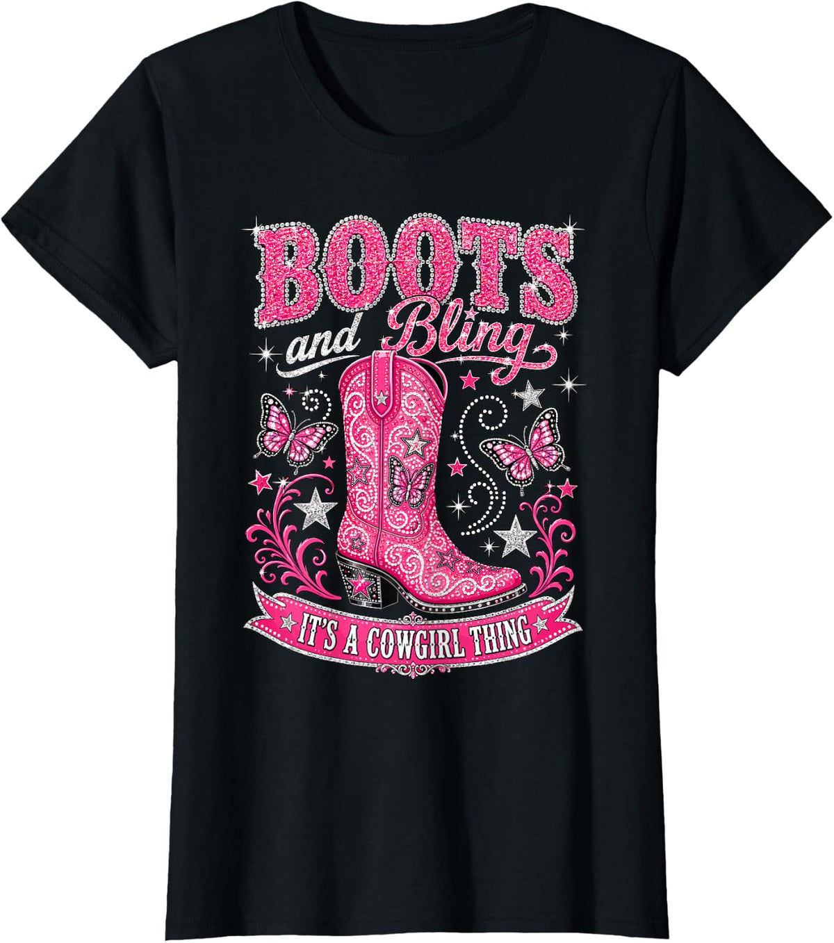 Boots Bling Cowgirl Thing Pink Western Unisex