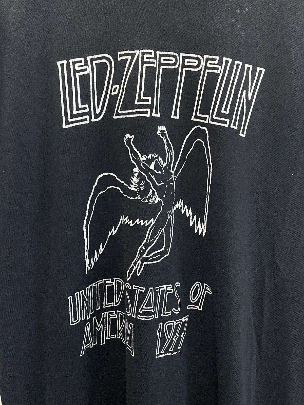 Vintage 2002 Led Zeppelin 1977 Tour America Made Usa Rock Band Concert Fits Size Medium