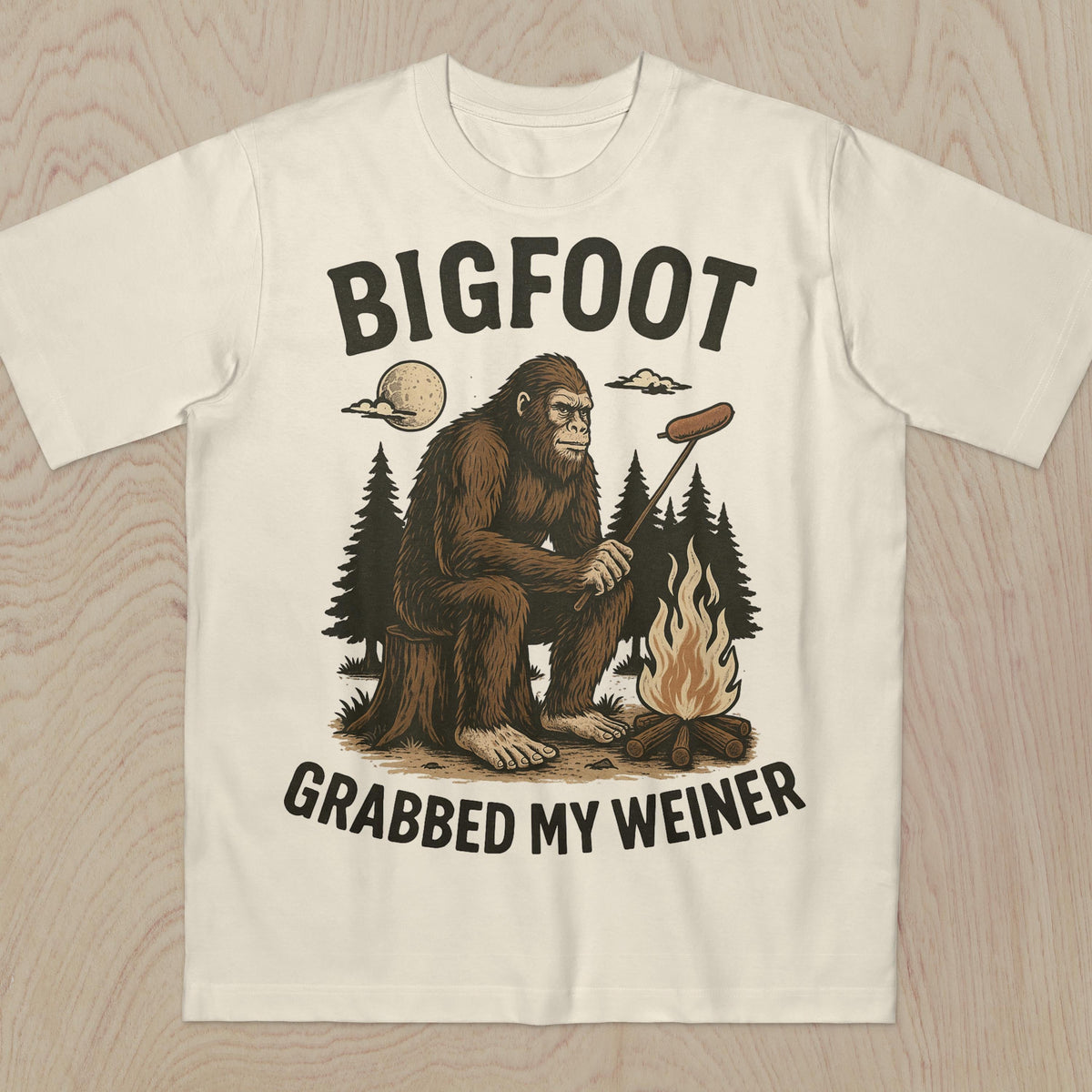 Bigfoot Grabbed Weiner Campfire Sasquatch Bigfoo National Forests Camping Appalachia Silly