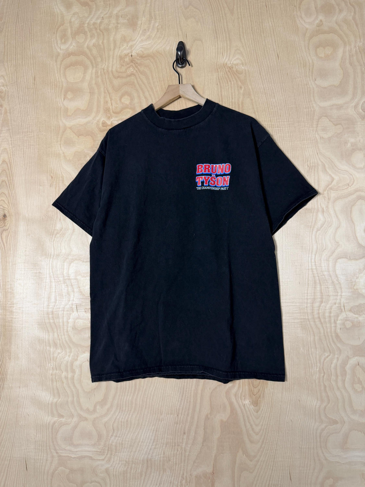 Vintage 90s Mike Tyson Frank Bruno Fight Promo Black Size Xl