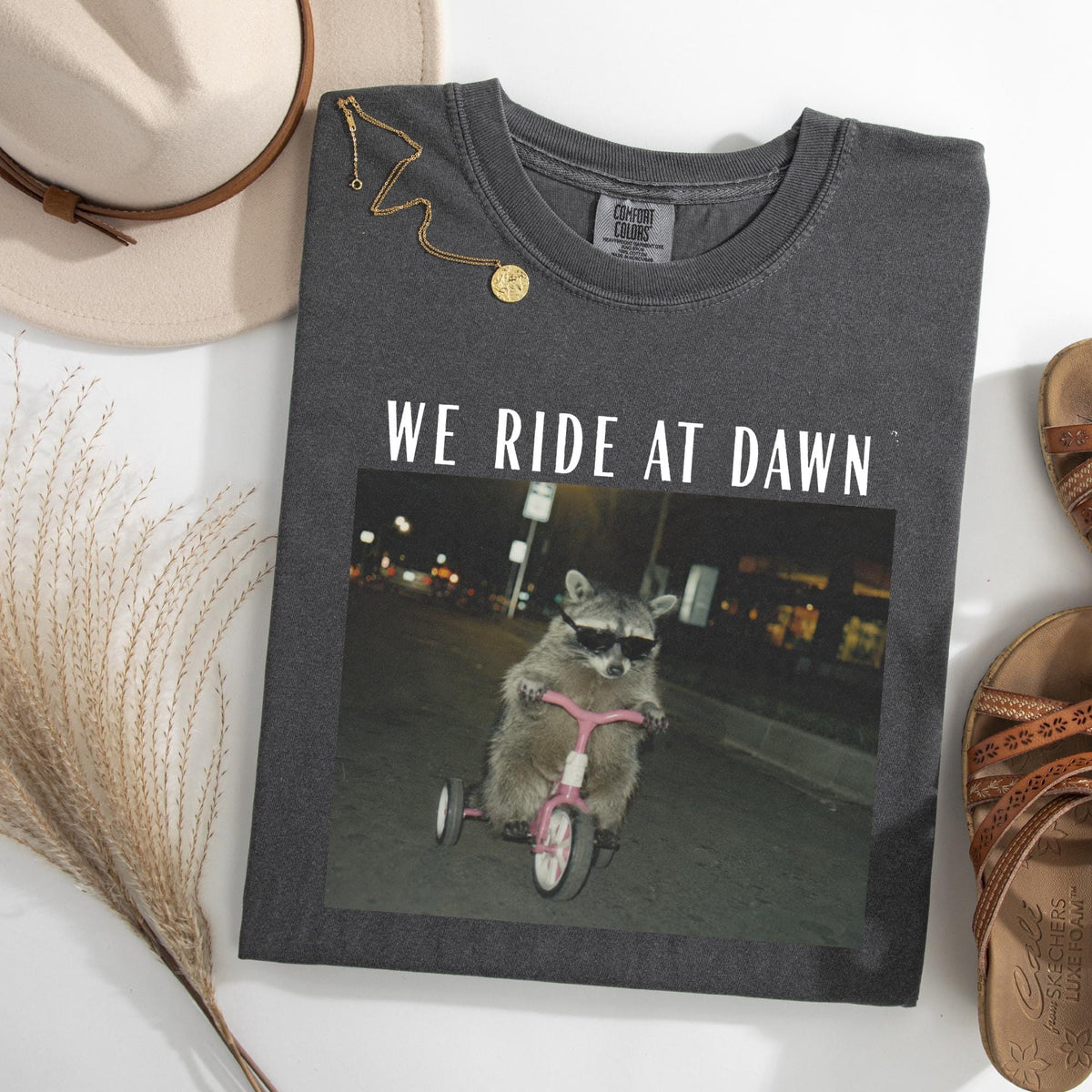 Ride Dawn Racoon Chaotic Humor Unisex