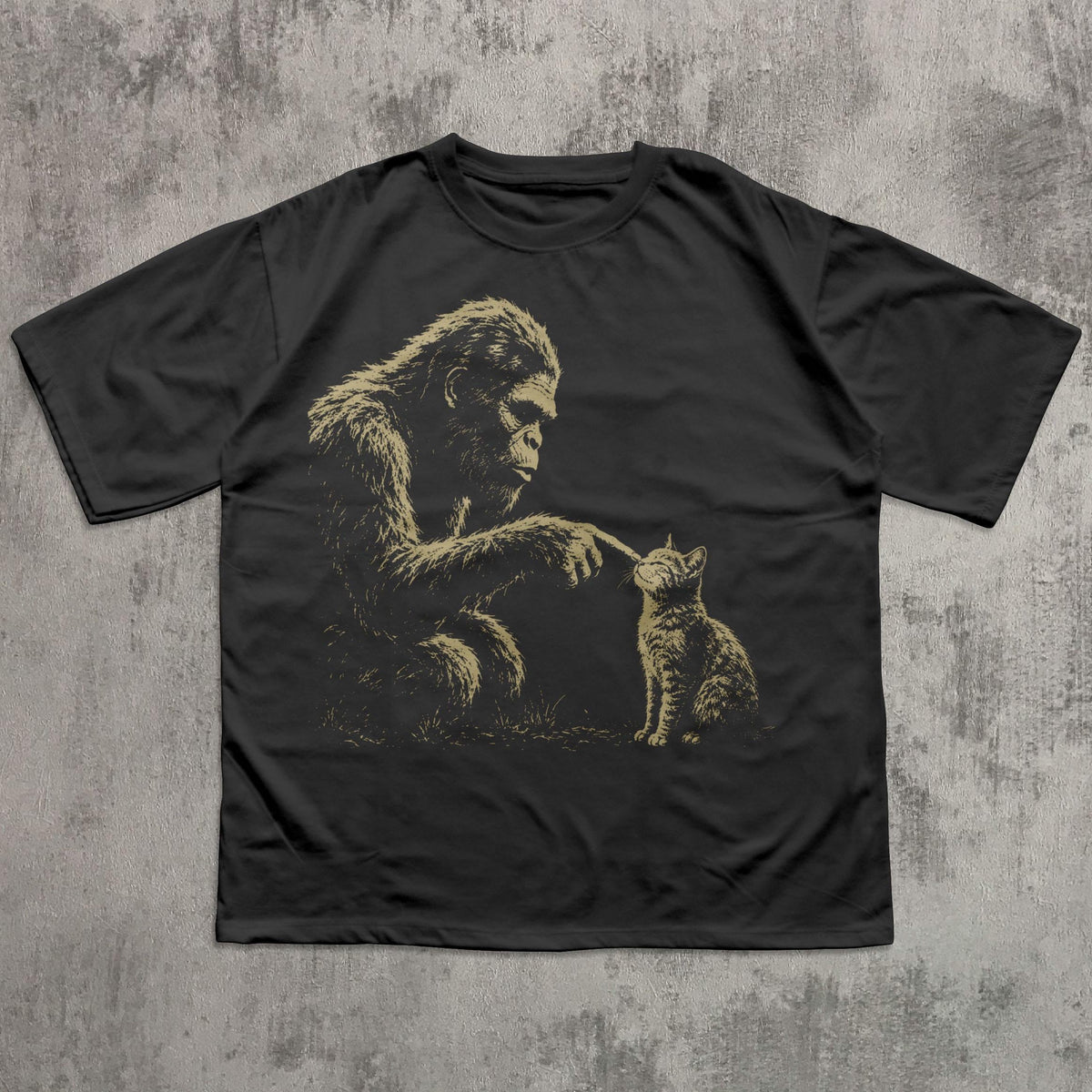 Bigfoot Booping Ca Sasquatch Cat Lover Tee Bigfoot Kitten Cryptid Lover Comfort Colors Tee